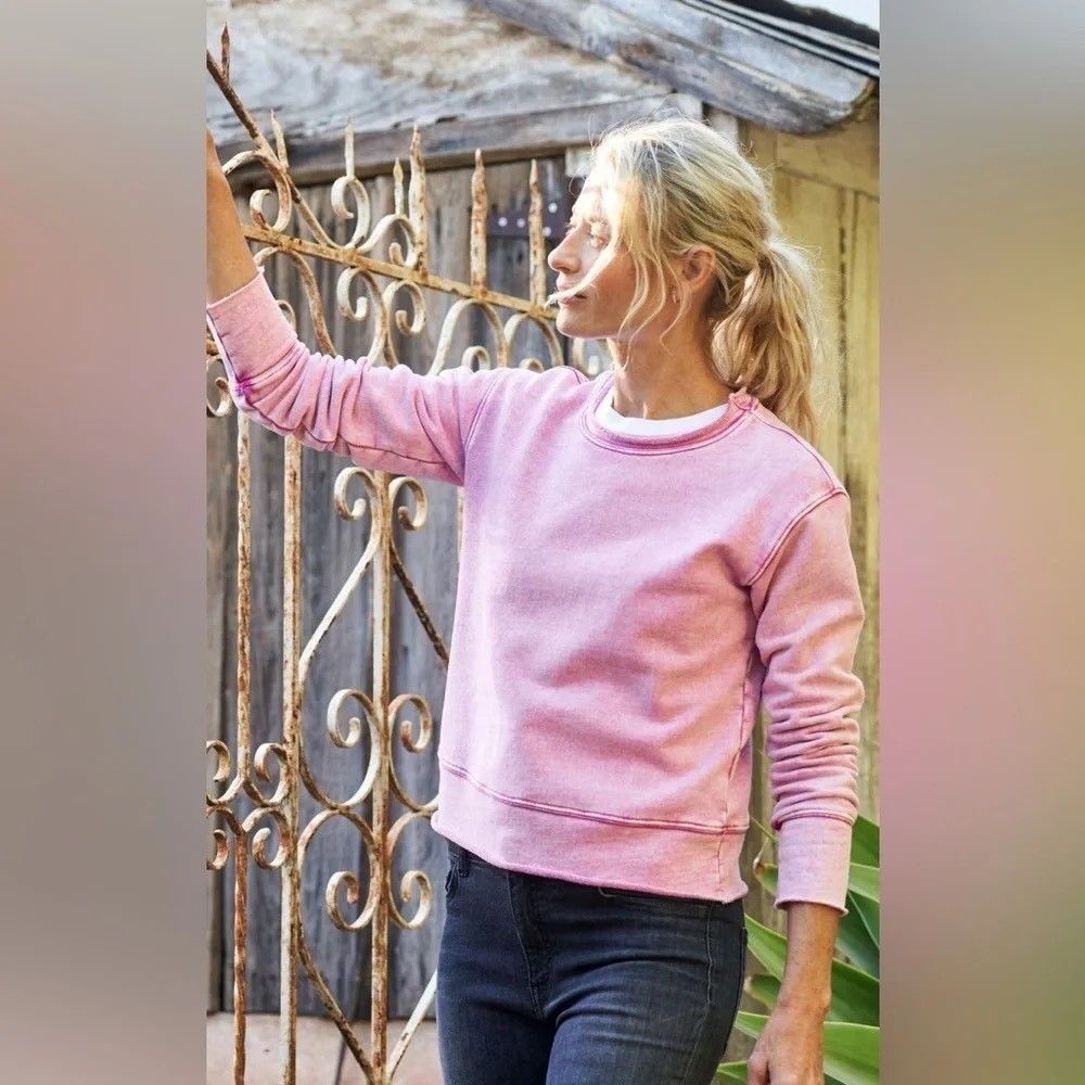 Frank & Eileen Crew Sweatshirt Womens L Mineral Pink James Boyfriend